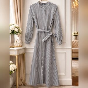 NWOT Calvin Klein Size 14 Black and White Striped Dress